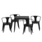 Flash Furniture 5PC Black Table and Chairs with Poly Resin Finish SB-T11C4-T-BK-GG - alternate 10